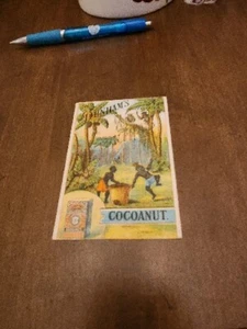 1890s Trade Card for Dunham's Concentrated Cocoanut with Monkey's & Men - Picture 1 of 4
