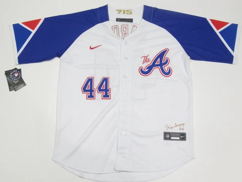NWT Hank Aaron #44 Atlanta Braves Nike 2023 City Connect Player Jersey Cover