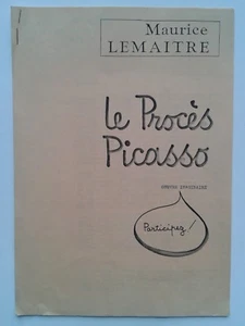 Maurice LEMAÎTRE " Le procès Picasso (oeuvre imaginaire) " 1987 lettrisme isou - Picture 1 of 1