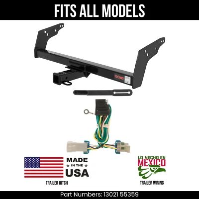 For 98-04 GMC Sonoma Trailer Hitch +4Way Wiring Harness Kit Fits All Models Curt - Imagem 1 de 4
