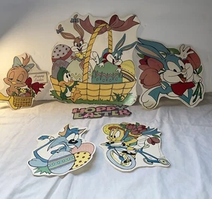 LOTE DE COLECCIÓN 1990 Warner Bros Pascua Cartón Troquelado Looney Tune Conejo Pato Pollito - Imagen 1 de 7