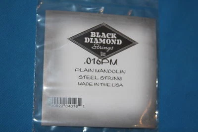 Black Diamond Pair of Plain Steel .016 Gauge Loop End Mandolin Strings, .016PM - Image 1 of 2