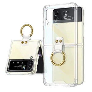 étui Transparent pour Samsung Galaxy Z Flip 4 avec Support de bague antichoc - Photo 1 sur 24