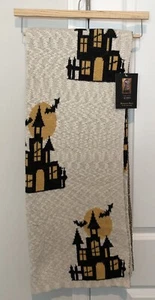 NWT Cynthia Rowley Curious Halloween Haunted Houses Knit Throw Blanket 50" x 60" - Picture 1 of 4