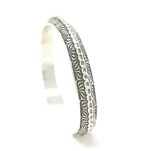 Brazalete largo navajo de plata esterlina hecho a mano Adrian Reeves triángulo - Imagen 1 de 9