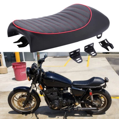 Hump Flat Brat Cafe Racer Seat Vintage Saddle for Yamaha XJ Honda CB Suzuki GS A - Image 1 of 4