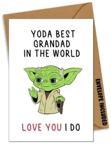 Tarjeta YODA FUNNY ABUELO DÍA DEL PADRE CUMPLEAÑOS NAVIDAD Rude Daddy Star Wars/LF - Imagen 1 de 1