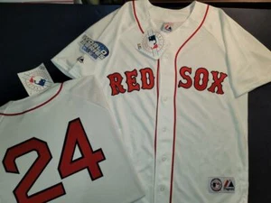 11110 Majestic Boston Red Sox MANNY RAMIREZ 2004 World Series Baseball JERSEY - Picture 1 of 1