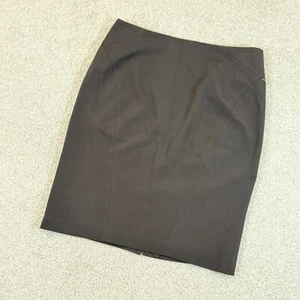 * Ann Taylor Classic Black Pencil Skirt Back Slit Structured US 6P - Picture 1 of 5