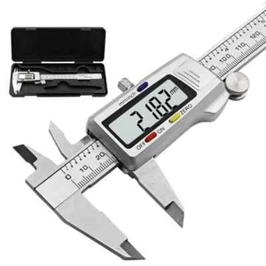 Pinzas digitales electrónicas Vernier digitales de acero inoxidable de 6 pulgadas y 150 mm - Imagen 1 de 23