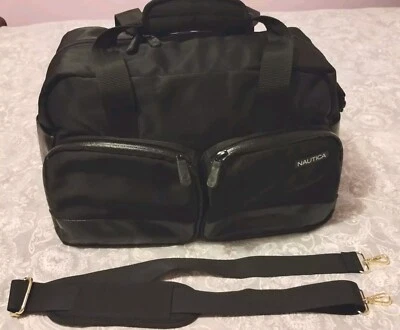 VTG NAUTICA Travel Carry On duffle Stack On Case 16" x 11" x 7" BlackYellow RARE - Image 1 of 4