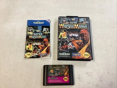 WWF Super WrestleMania (Sega Genesis, 1992) CIB Manual Tested With Hang Tab - Image 1 of 4