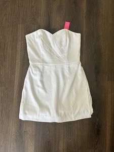 NEW Lilly Pulitzer Kylo Strapless Skirted Dress Romper In Resort White Size 10 - Picture 1 of 8