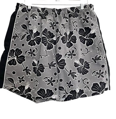 St Johns Bay Floral Swim Trunks Black Gray Hawaiian XL Mens Summer Pool Vacation - Image 1 of 4