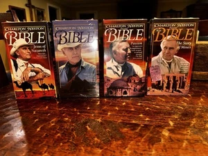 Charlton Heston Presents The Bible Video 4 set VHS New Sealed - Picture 1 of 2