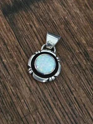 Белый огненный опал подвеска комплект в стерлинговом серебре с пометкой AB - новый без ярлыков - Изображение 1 из 4