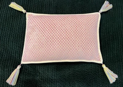 Borla Almohada Borgata Balletcore Rosa Cuadros 18x12 Pluma Dormitorio Bebé Foto 1 de 4