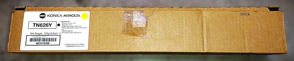 Cartucho de tóner amarillo genuino Konica Minolta TN626Y ACV123H Bizhub C450i/451i/5 Foto 1 de 1