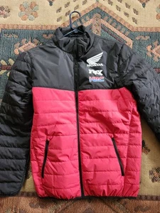 Honda Howell Hooded Puffy Jacket By Fox Racing Size XL Flame Red Polyester - Picture 1 of 7