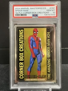 2024 MARVEL MASTERPIECES '92 PLATINUM SPIDER-MAN CORNER BOX CREATIONS PSA 10 - Picture 1 of 2