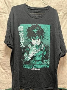 My Hero Academia T-shirt Adult 2XL Black Izuku Midoriya - Picture 1 of 4
