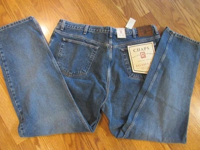 NWT Chaps Ralph Lauren Relaxed Fit Dark Sandblast Denim Jeans 42x32 - Image 1 of 4