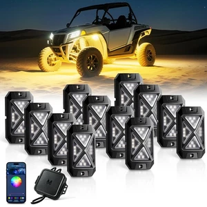 Car Underglow RGBW LED Rock Lights, 12 Pods Neon Accent Light Kit Off-road Truck - Picture 1 of 14
