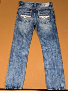 American Fighter Jeans Mens 34 (36x33½) Dark Blue Legend Slim Straight Stretch - Picture 1 of 18