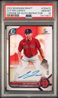 2022 Bowman Draft Chrome 1st Cutter Coffey Refractor Auto /499 PSA 10 Red Sox 💎 - Image 1 of 2