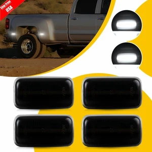 4x White LED Side Marker Lights For GMC Sierra 2500HD/3500HD Dually Bed 15-23 US - Foto 1 di 16
