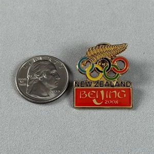 2008 Beijing China Olympic Games New Zealand Pin Pinback #56287 - Picture 1 of 2