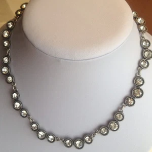 J.Crew Crystal Vintage Sliver Necklace - Picture 1 of 8