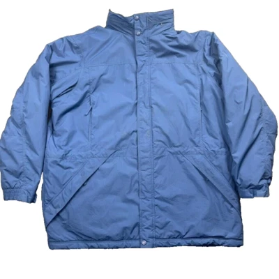LL Bean Jacket Mens XXL Blue Hooded Quilted Fleece Hybrid Parka Utility Outdoor - Image 1 of 4