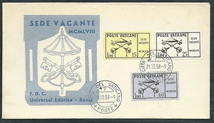 1958 VATICANO FDC ROMA SEDE VACANTE NO TIMBRO DI ARRIVO - VT1 - Foto 1 di 1