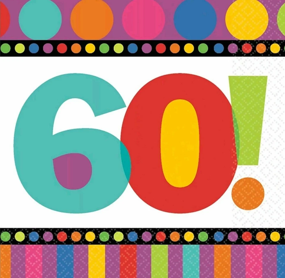 60th Birthday Party Napkins - Изображение 1 из 1