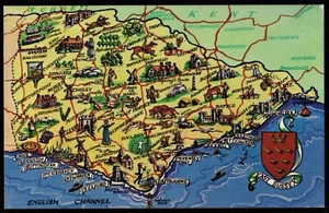 Map of East Sussex Postcard - Picture 1 of 2