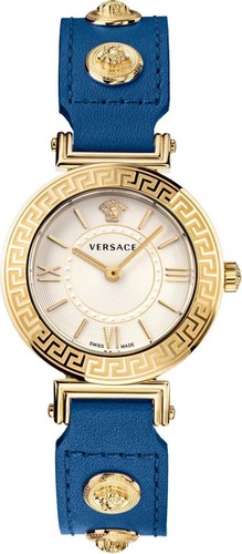 Versace VEVG00320 Tribute bianco argento oro blu pelle orologio da polso donna NUOVO