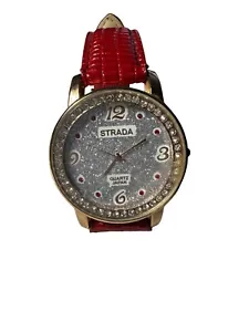 Strada 18 K rose gold IP plate silver face wristwatch￼ as is untested - Picture 1 of 10