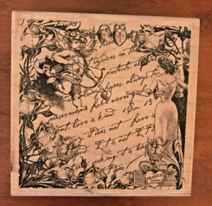 Paper Inspirations Small Romance Collage Large Stamp P24-10 Cupid Valentine Love - Picture 1 of 2