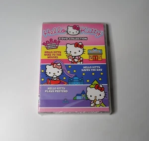 Hello Kitty 3-DVD Collection *NEW* 15 Episodes Goes To The Movies Saves The Day - Imagen 1 de 2