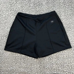 Vintage Champion Booty Shorts Made USA Black Biker M Medium Drawstring Retro - Picture 1 of 7