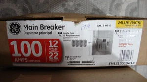 GE Main Breaker, TM1210CCUG1K, 100 Amp 12/22 Spaces 120/240v  Value Pack - Picture 1 of 3