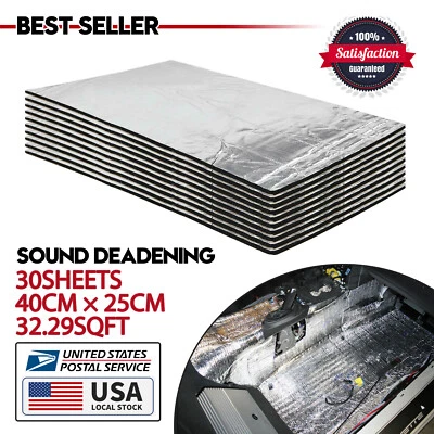 Heat Shield Car Van Hood Door Sound Deadener Noise&Heat Insulation Deadening Mat - Изображение 1 из 4