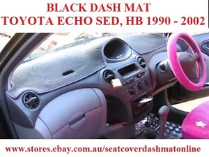 BLACK DASH MAT, DASHMAT, DASHBOARD COVER FIT TOYOTA ECHO 1999-2002, WITH LHD - Picture 1 of 4