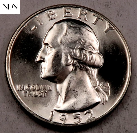 1952-D Washington Quarter - Gem BU - 90% Silver Cover