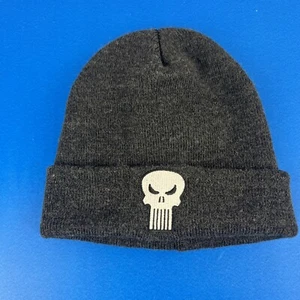 Marvel Punisher Skull Logo Dark Gray Beanie White Logo Winter OSFM - Picture 1 of 3