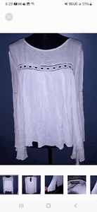 Earthbound Trading Company white boho blouse - Picture 1 of 5