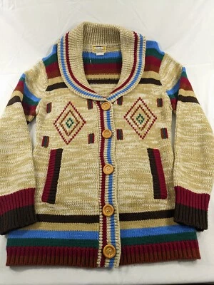 Cárdigan grueso vintage Woolco Cochecito Nueva York Azteca Años 60 Abotonado Para Mujer L Foto 1 de 4