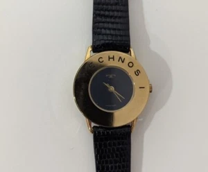 VINTAGE TECHNOS QUARTZ 18K GOLD ELECTROPLATED LADIES SWISS WATCH - Picture 1 of 5