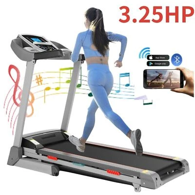 Almohadilla para caminar plegable máquina para correr con altavoz incorporado y pantalla LCD, plateada Foto 1 de 4